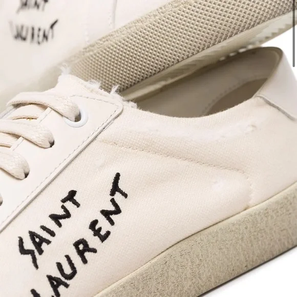 🚫 SOLD Saint Laurent Court Classic SL/06 Embroidered Sneakers - Picture 10 of 11
